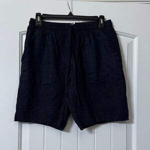Johnny Was Nora Eyelet Short - Navy Small NWT